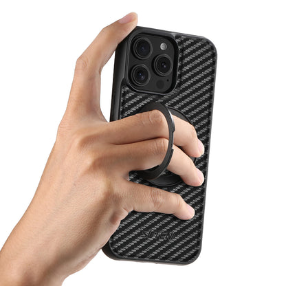 Compatible MagSafe Wireless Charging Strong Magnetic 360° Rotating Ring Stand PU Leather Phone Case For iPhone 17 16 15 14 13 12