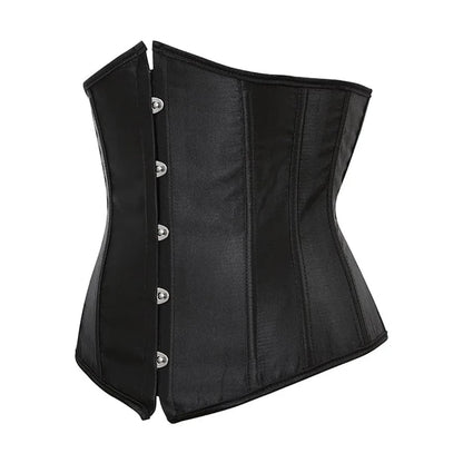 BurVogue Women's Satin Underbust Corset Bustier Waist Training Cincher Plus Size  Lace Up Bustiers & Corsets