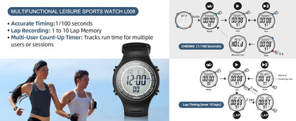 EZON Digital Sports Watch L008D, Waterproof Sports watch with Interval Timer/Chronograph/Lap Timing/Alarm for Men and Women