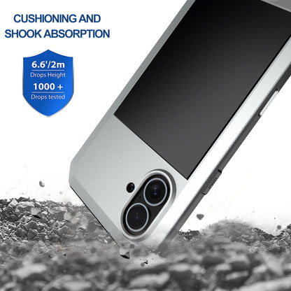 Shockproof Metal Glass Case for iPhone 17 16 15 14 Plus 13 12 11 Pro Max XR Xs Max SE 8 7 Heavy Duty Anti-slip Anti-Abrasion