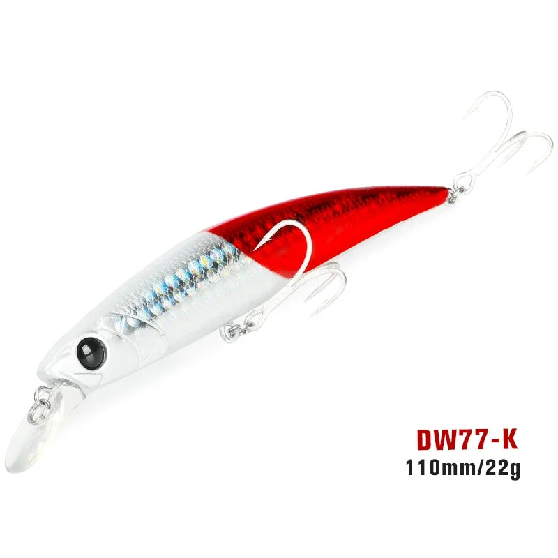 Sinking Minnow 110S DW77 110mm 22g Long Casting Fishing Lure Large Trout Seabass Sea Fishing Hard bait