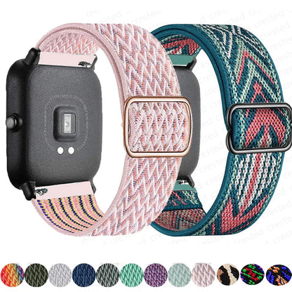band For Amazfit GTS 4/2/2e/3/GTS2 Mini/GTR/4/3/Pro/GTR2/42mm/stratos Nylon Elastic Watch Bracelet Amazfit bip strap