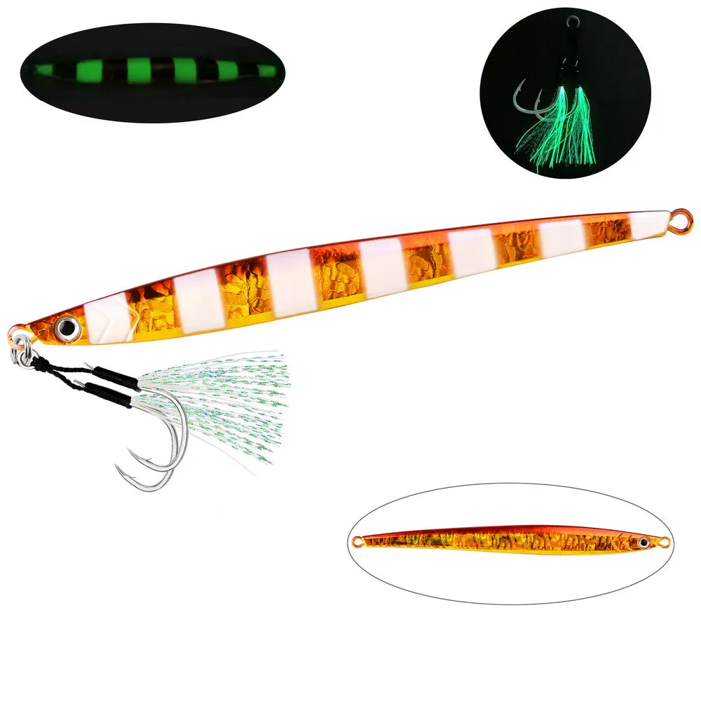 Metal Jig 60g 80g 100g 120g Long Casting Fast Sinking Fall Jigs Saltwater Deepsea Fishing Lure