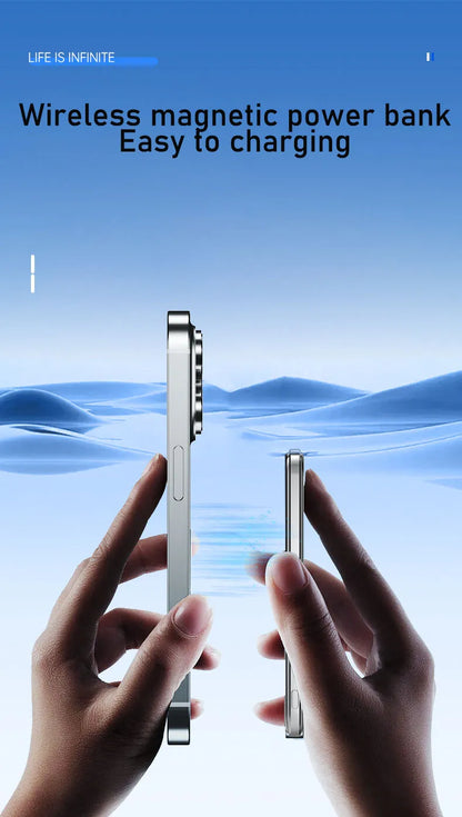 10000mAh Ultra Slim Magnetic Wireless Power Bank PD20W Auxiliary Spare battery For magsafe iphone 16 15 14 13 12 11 pro max F20