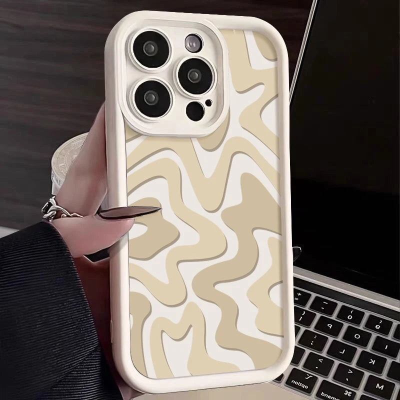 Striped Pattern Silicone Phone Case For iPhone 17 Air 17 16 15 14 Pro Max 15 Plus 13 12 Pro 11 16e Candy Coloor Shockproof Cover