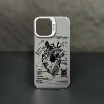 Creative Cardiovascular model Heart Medical Phone Case For iPhone 15 Pro Max 11 12 13 14 16 Pro XS XR 7 8 Plus Anti-drop Cover