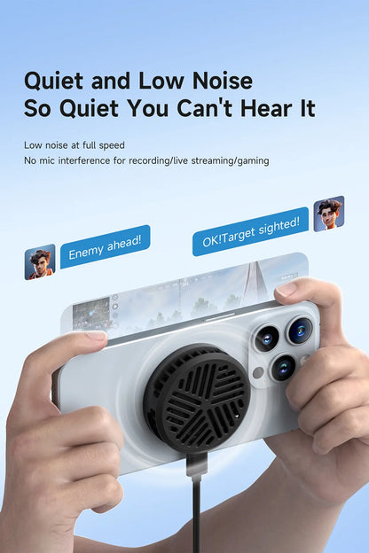 Hagibis Magnetic Cell Phone Cooler Universal Cooling Fan Mobile Phone Radiator for iPhone 17 Pro Black Shark Gaming Live Stream