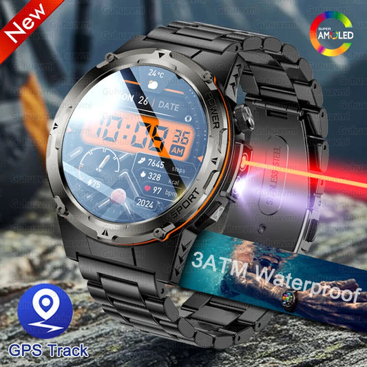 GPS Smart Watches 2025 New For Xiaomi IOS Military Smartwatch Men 3ATM Waterproof 100+ Sport Modes Built-in NFC BT Call Watches
