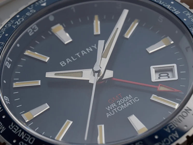 Baltany 2025 New Nh34 Gmt Men's Mechanical Watch 40Mm Sapphire Luminous C3 Stainless Steel Waterproof Sports 20Bar Watches for M