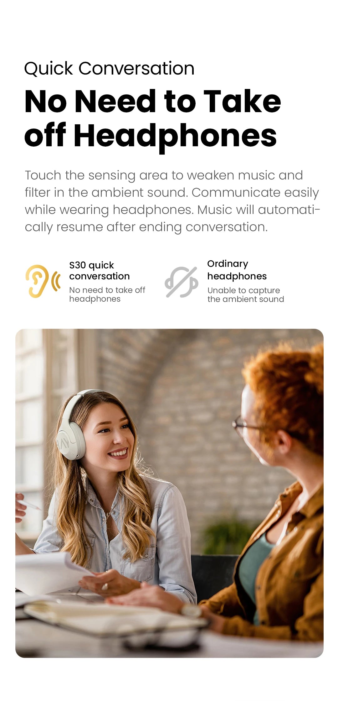 HAYLOU S30 ANC Headphones  Wireless Bluetooth 5.4 Hi-Res Headsets 43dB Adaptive Noise Cancelling Earphones 40mm Driver 80H