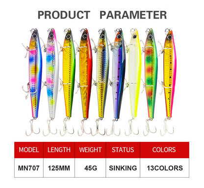 Lures Minnow Wobbler Long Casting Sinking Heavy Shot Artificial Hard Bait Fishing Accessories Decoy MN707