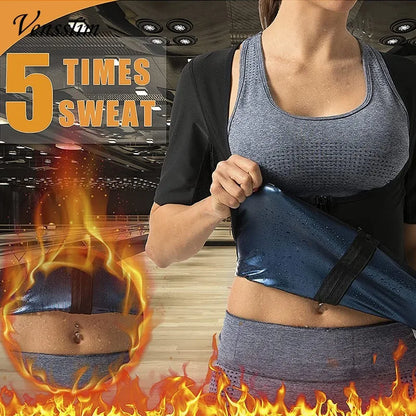 Vensslim Sauna Suits for Women Weight Loss Slimming Sweat Vest Waist Trainer Fitness Body Shaper Zipper Fat Burn Trimmer Tops