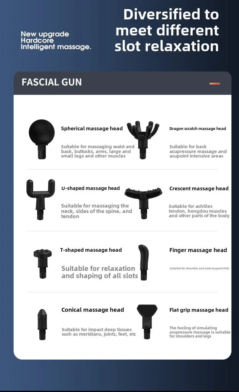 Massage Gun LED Display Fascia Deep Muscle Relax Body Massager Electric Fitness Equipment Noise Reduction