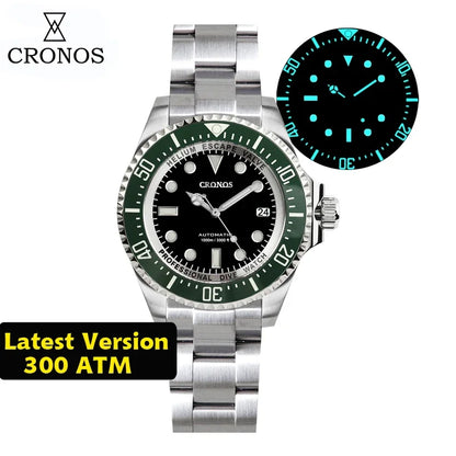 Cronos L6009M Diver Watch Waterproof NH35 Automatic Mechanical Sapphire Crystal Luminous 44mm Luxury Wristwatch