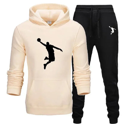 A new 2-piece set for men's casual sports hooded pullovers and sweatpants for outdoor jogging in Europe and America in 2025