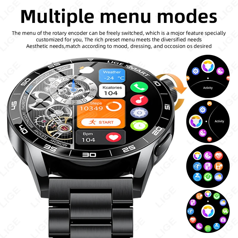 LIGE 2025 New Smartwatch Men For Android iOS Phone 1.38" HD Bluetooth Call Heart Rate Monitor Waterproof Sport Smart Watch Women