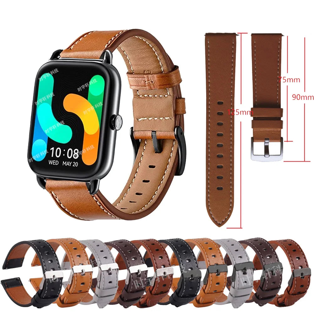 Strap For Amazfit Active/GTS 4 Mini/GTS 3/GTS 2/GTS 2E Leather Band Bracelet For Amazfit GTR 42mm/Mini Watchband Wristband