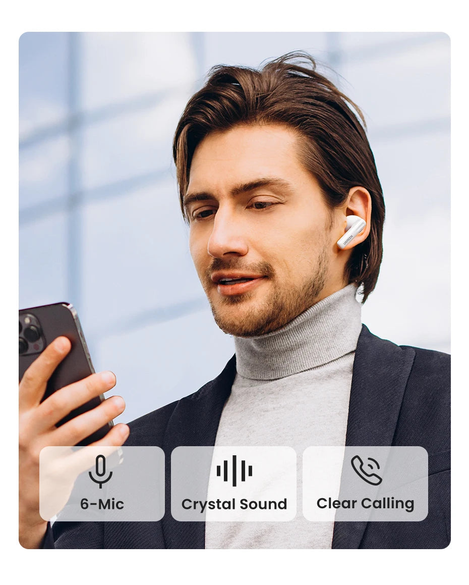 UGREEN HiTune ANC TWS Wireless Earbuds Active Noise Cancellation Hi-Res LDAC Bluetooth Earphones for iPhone 15 Pro Max