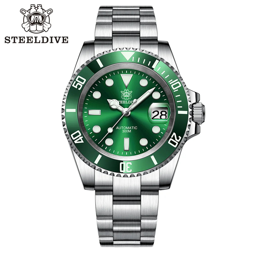 STEELDIVE SD1953 Water Ghost Ceramic Bezel Sapphire Mirror Swiss Luminous NH35 Movement Dive 30Bar Waterproof Mechanical Watch