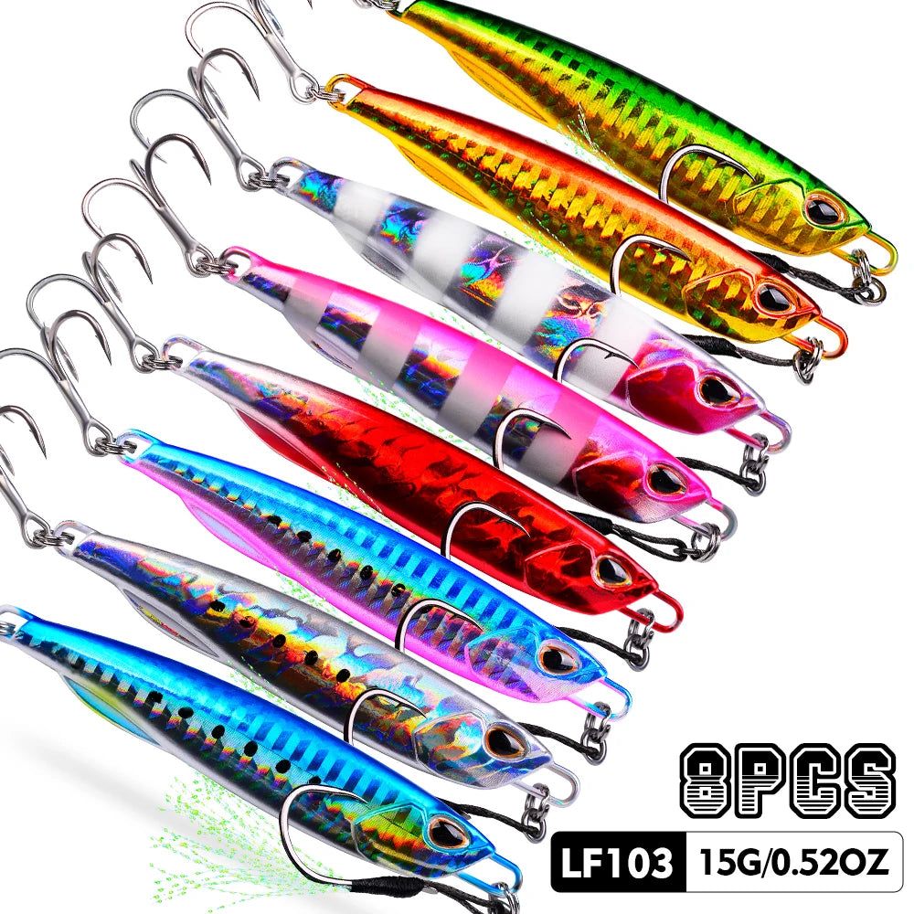Metal Jig 10G - 60G Artificial Baits Hard Baits Vibrant Fishing Lures for Freshwater & Saltwater