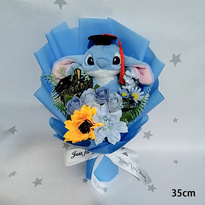 Lilo & Stitch Bouquet Major Holiday Gift PVC Rose Sunflower Anime Stuffed Doll Birthday Girl Valentine'S Christmas Day Girl Gift