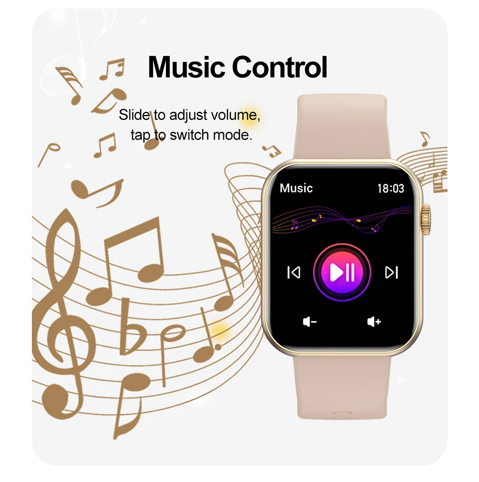 Smart Watch Full Touch Screen Bluetooth Call AI Voice Heart Rate Waterproof Watches Sports Bracelet Smartwatch Women