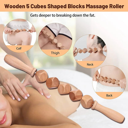 Body Wood Therapy Complete Kit Wooden Maderotherapy Kit for Reductive Massage Colombian Wood Therapy Tools for Body Contour Tool