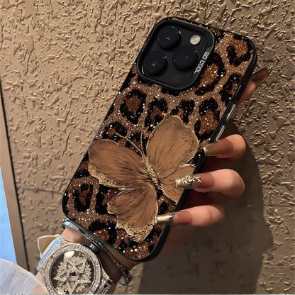 IPhone 17 Pro Max 16E 16 15 13 12 11 14 Case Brown Butterfly Leopard Printed Cover For iPhone 17 Air XS Max XR X XS 7 8 Plus