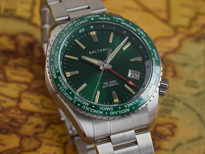 Baltany 2025 New Nh34 Gmt Men's Mechanical Watch 40Mm Sapphire Luminous C3 Stainless Steel Waterproof Sports 20Bar Watches for M