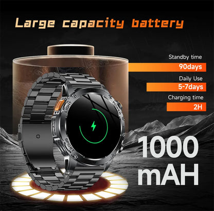 T-REX3 1000mAh Big Battery Smart Watch HD Bluetooth Call 1.7inch Large Sceen LED Flashlight Sports Waterproof Smartwatch Men