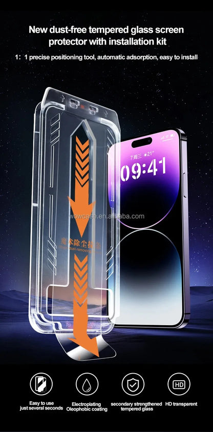 2PCS For IPhone 17 16 15 14 13 12 11 Plus ProMax XS XsMax XR Anti Peeping Film HD Tempered Glass Dust Free Install Box Protector