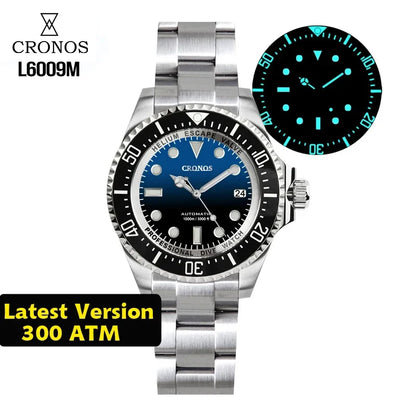 Cronos L6009M Diver Watch Waterproof NH35 Automatic Mechanical Sapphire Crystal Luminous 44mm Luxury Wristwatch