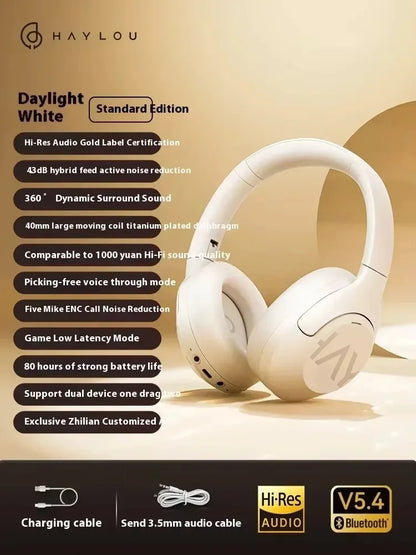 HAYLOU S30 Pro Headphone With Mic Active Noise Reduction Bluetooth 5.4 Long Battery Life HiFi 40mm Dynamic Gaming Headset Custom