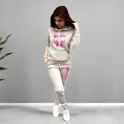 2025 New Arrival Women's Tracksuit Hoodies Sweatpants 2 Piece Set Autumn Winter Ladies Home Outdoor Casual Sporty Jogging Suit