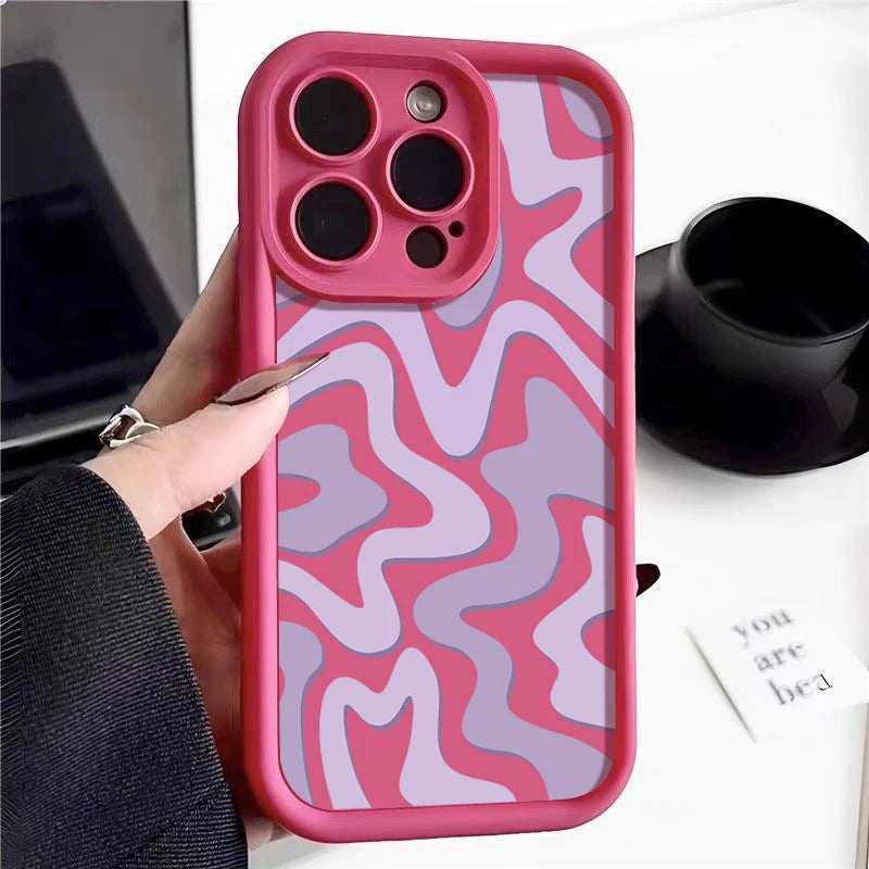 Striped Pattern Silicone Phone Case For iPhone 17 Air 17 16 15 14 Pro Max 15 Plus 13 12 Pro 11 16e Candy Coloor Shockproof Cover