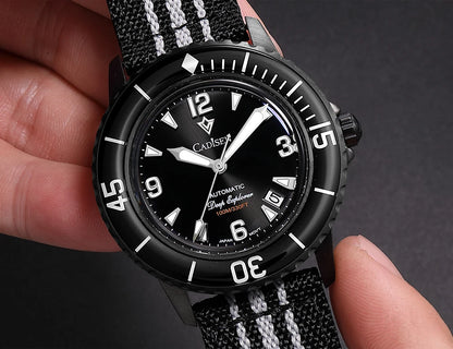 CADISEN Deep Explorer Automatic Mechanical Watch Man Canvas Strap Wristwatch MIYOTA  Luxury Luminous Waterproof Watches