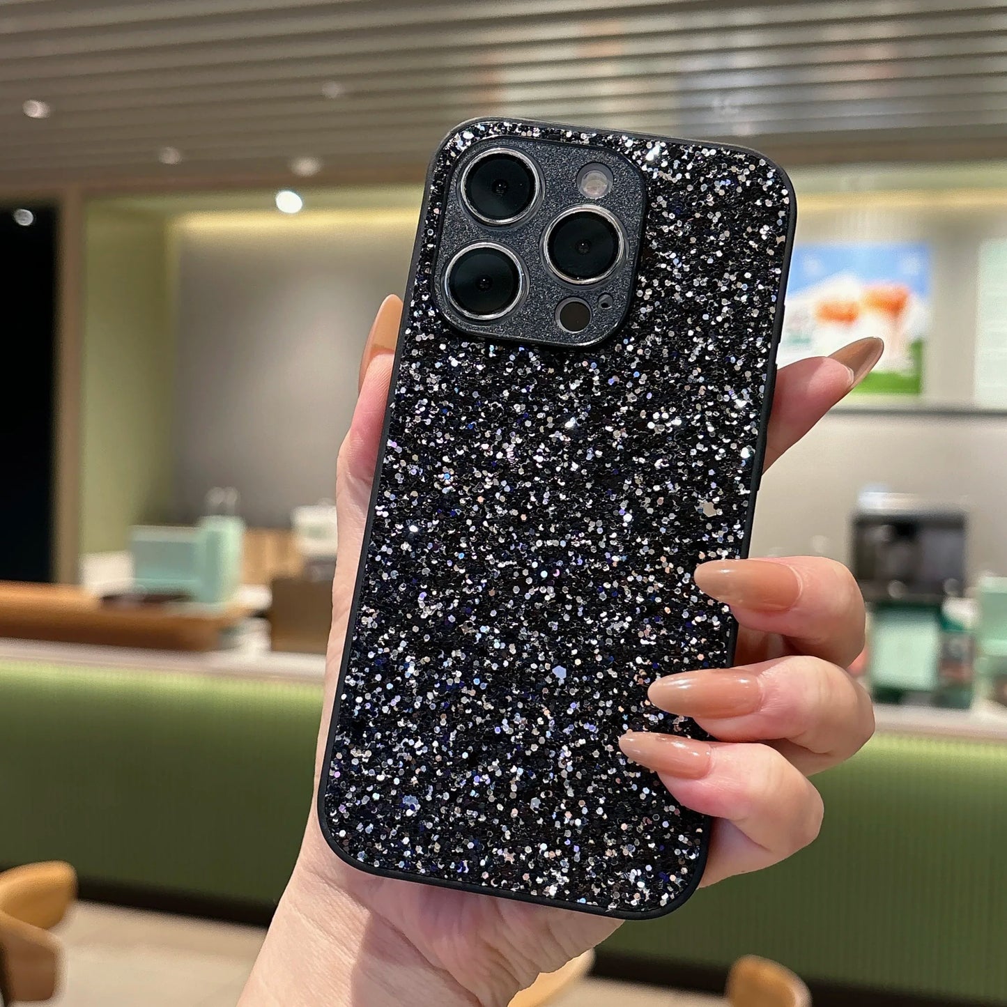 Luxury Glitter Full Coverage Flash Drill Soft Phone Case for iphone 17 16 15 14 13 12 11 Pro Max 7 8 Plus 16E 17Air Shell