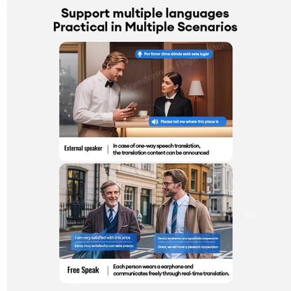 Bluetooth V5.4 Earphones Real-time Translation With AI Chat Headphones Meeting Recording Earbuds