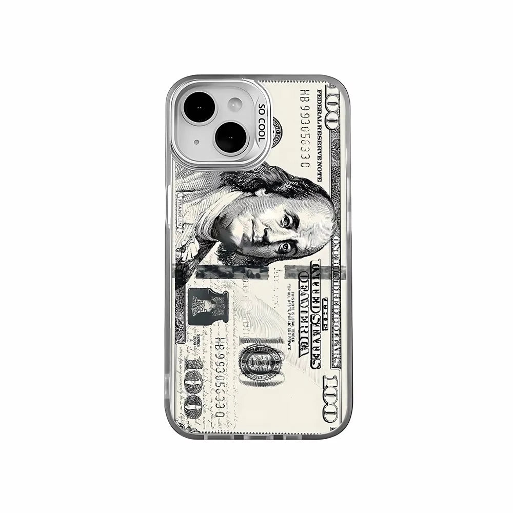 Cool 100 Dollar Bank Note Phone Case For IPhone 17 16 PRO 15 14 13 12 11 Promax Xr Xs 7 8 Plus SE Minimalism Shockproof Cover