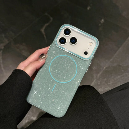 Luxury Glitter Bling Ultra Thin Phone Case For iPhone 17 16 15 14 Plus 17 Pro Max Magsafe Wireless Charge Shockproof Hard Cover
