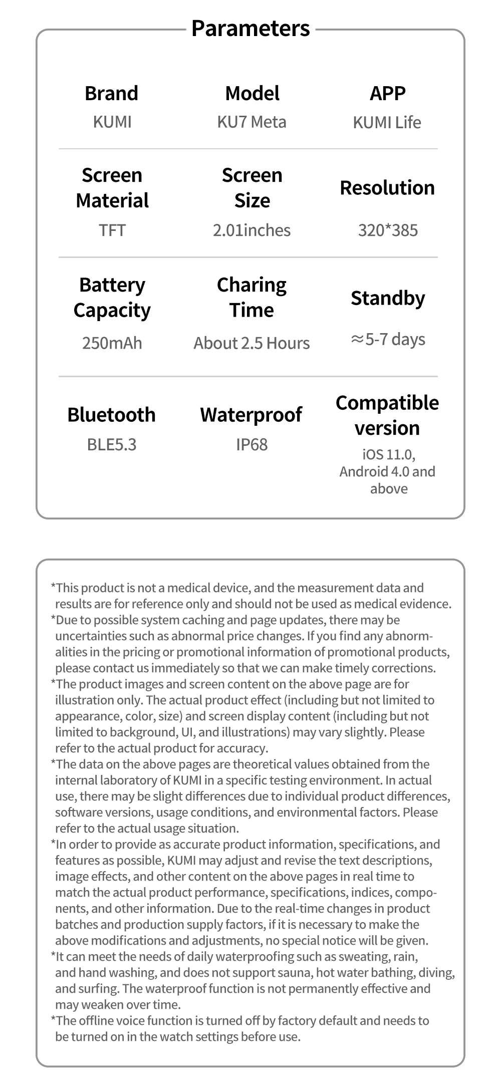 KUMI KU7 Meta 2.01″ High-definition Screen Smart Watch Bluetooth Call Heart Rate Measurement Oximetry Offline Intelligent Voice