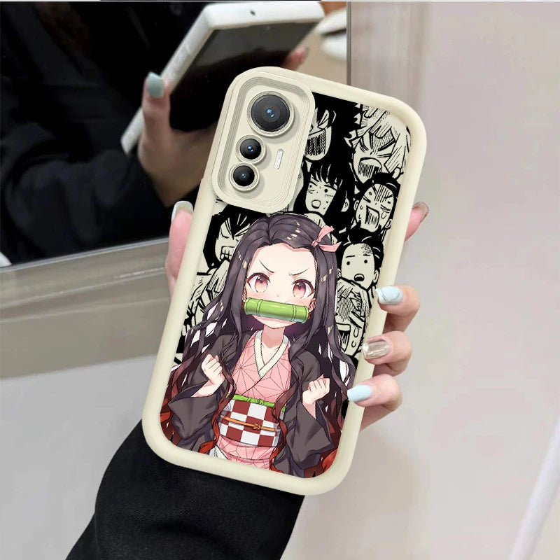Anime Demon Slayer Creative Silicone Case for Xiaomi Poco F7 F6 F5 F4 F3 M5s C65 C75 C71 X7 X6 X5 X4 GT X3 NFC M7 M6 Pro 4G 5G
