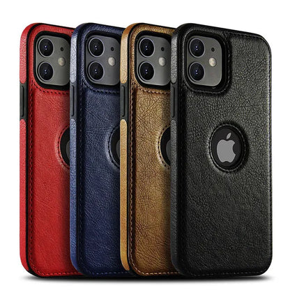 IPhone 17 11 12 13 14 15 16 Pro Max MINI XR XS X SE 7 8 Business PU Leather Case Soft Cowhide Shockproof Protective Cover