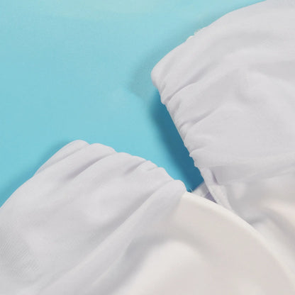 Slimming Mesh Splice Bum Covering Visibility Elastic Off-Shoulder 2-Piece Set European And American Style