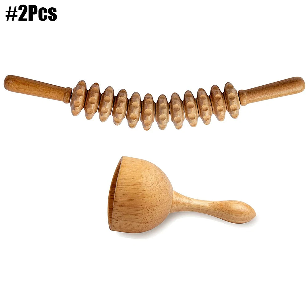 Body Wood Therapy Complete Kit Wooden Maderotherapy Kit for Reductive Massage Colombian Wood Therapy Tools for Body Contour Tool