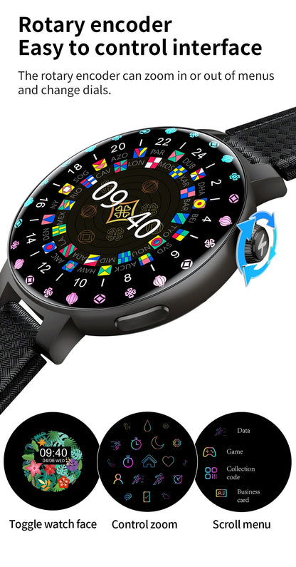 KUMI GT6 Pro 1.3" 360*360 AMOLED Smart watch 100+Sport Modes IP68 waterproof Bluetooth call Sleep Healthy Monitor for iOSAndroid
