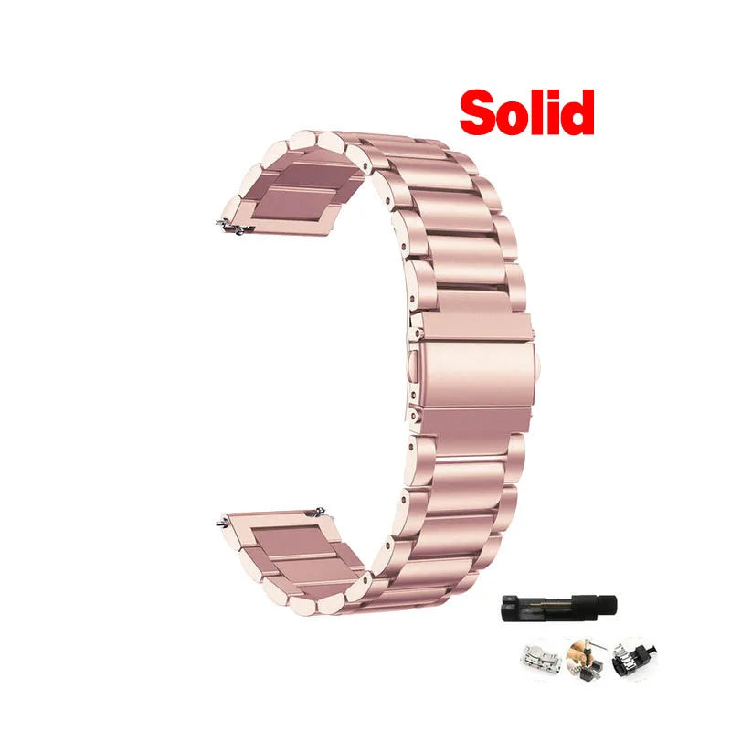 WatchBand For Amazfit Active/GTS 2/3/4 Mini Strap GTR 2/3/4 42 47mm stainless steel Bracelet For Amazfit Bip 3 5 Band