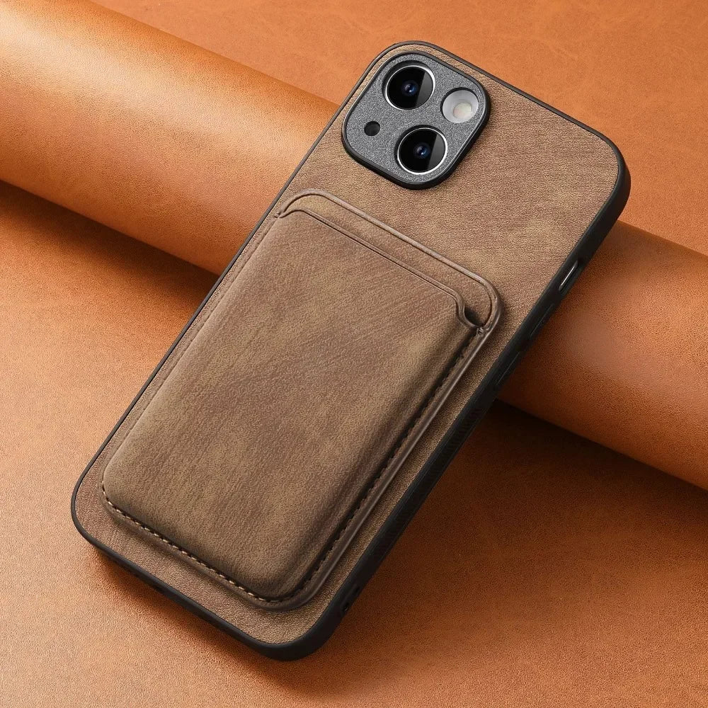 Vintage Leather Case with Detachable Magnetic Wallet Card Holder For iPhone 17 Air 16e 16 Pro Max 15 14 Plus 13 12 11