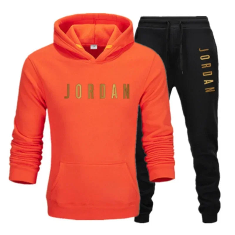 Conjunto de moletom forrado 2025  oferta de primavera de la temporada, Sudadera con capucha forrada de lana, conjunto informal, sudadera superior de manga la