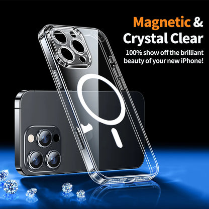 IPhone 17 16 15 14 Plus 13 12 11 Pro Xs Max Air XR 16e 7 8 Plus SE 2020 2022 Magsafe Case Clear Acrylic Shockproof Cover